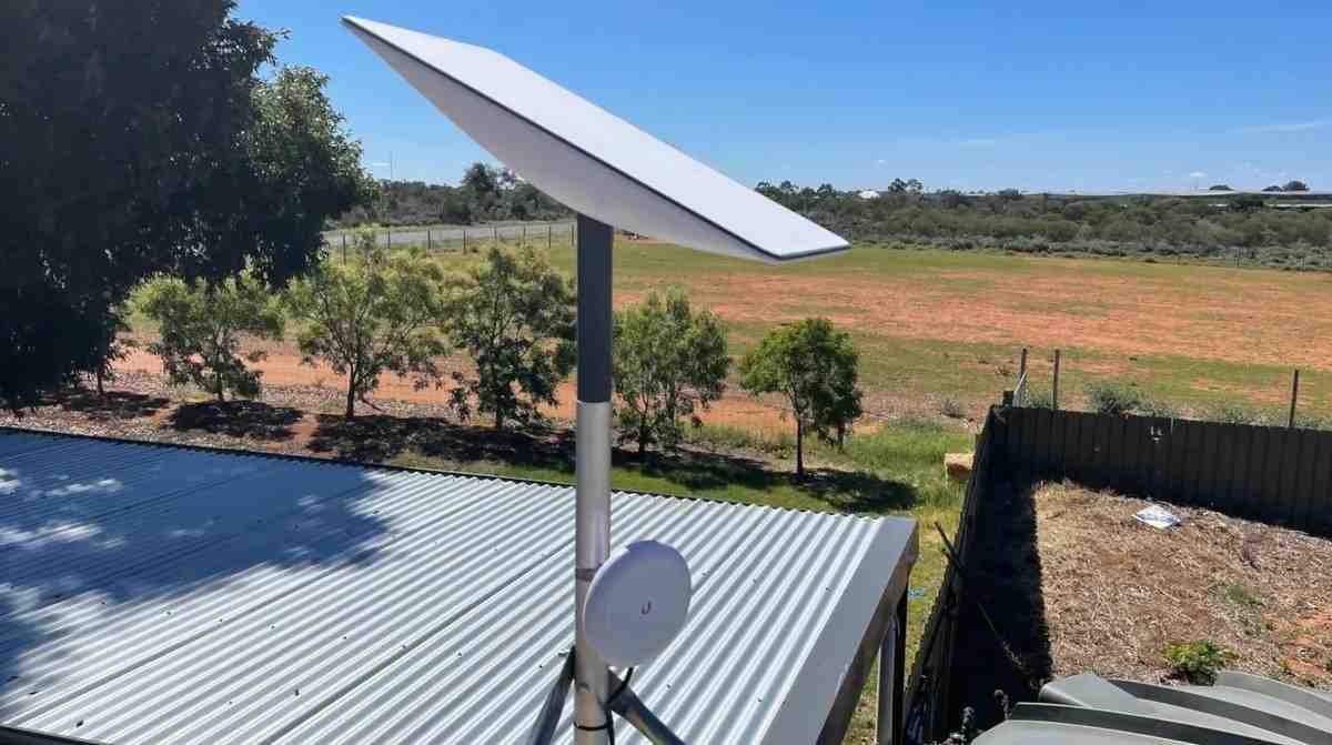 Professional Starlink dish installation on rural property